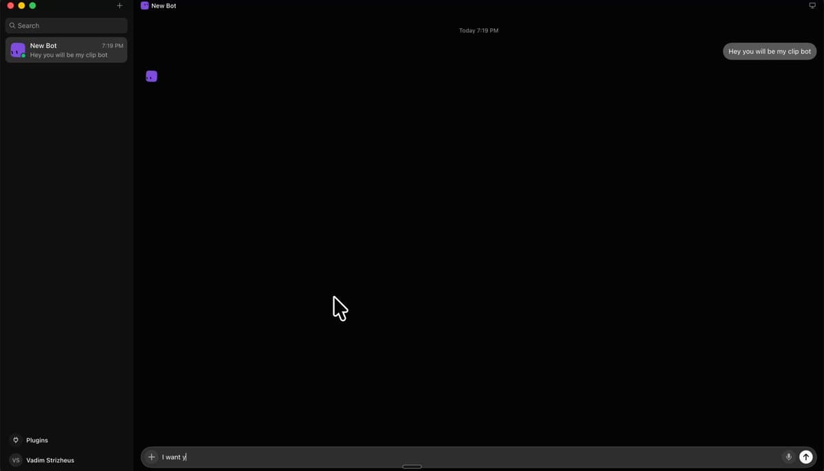 Frame from the attached demo video showing the Grok bot's clip-editing pipeline.
